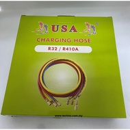 USA Refrigerant Charging Hose (R32/R410) 5ft/60" - 1/4" SAE x 5/16"SAE