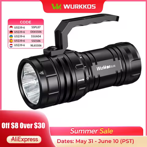 Wurkkos DL06 Diving Torch 15000LM High Power Rechargeable LED Flashlight 3*21700 6*XHP50.2 Power Ban