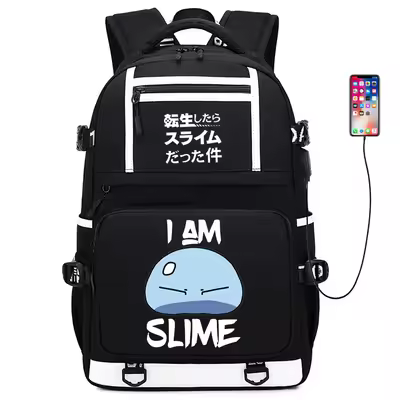 New Slime schoolbag laptop bag Men Travel bags USB Rimuru Tempest Oxford Backpack