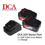 DCA 20V Starter Pack With 2 x 20V 4.0ah Battery & Charger For DCA 20V Power Tools