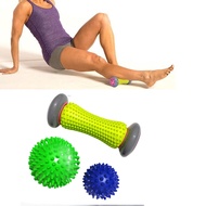 Foot Massager Roller Free 2 Spiky Balls - Body Massage Roller Ball Set For Relieve Plantar Fasciitis