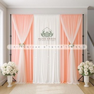 Set Of F001 Cloth 2 Curtains With Mosquito Nets 1 White In The Middle Width 2.5-3 Height 2.4 Meters 