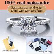 Princess cut 6x6mm 1.2ct moissanite engagement ring white D color moissanite plating white gold ring