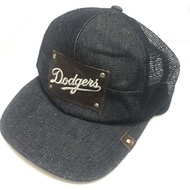 MLB LA Dodgers denim trucker cap