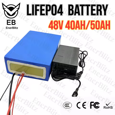 48V 50Ah Lifepo4 48v 40AH lithium battery Bluetooth BMS APP 16S for 2000w Scooter bike tricycle boat