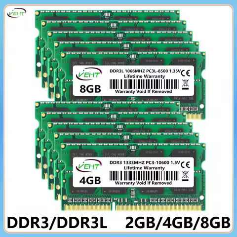 10Pcs DDR3 DDR3L 2GB 4GB 8GB Laptop Memories Ram 1066 1333 1600Mhz PC3 1.5V PC3L 1.35V 8500 10600 12