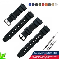 Rubber Watch Strap For SKMEI 1335 1299 1496 Casio AE1100W AE1300 AE1200 F108WH W-800H AQS810 Watch b