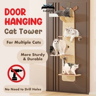 150cm Large Cat Climber Multi-Level Door Hanging Cat Tower, Large Door Hanging Cat Tree, 4 Tier Hanging Cat Condo Door Cat Tree, Window Hanging Cat Tree Tower Solid Wooden Cat House