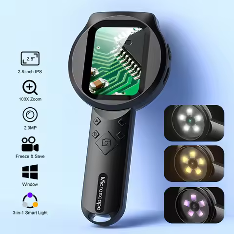 2.8'' IPS Screen Digital Magnifier 100X magnification 2MP Video Portable Microscope With 15LEDs For 