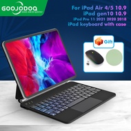 Goojodoq for  ipad keyboard with Case for  Air 4 Air5 /Pro 11 2018-2021 /Gen10 10.9 2022/12.9 2018-2021/floating cantilever cover wireless bluetooth for ipad keyboard
