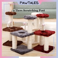 PAWTALES  2 Tier Pet Cat Scratching Post Mainan Tiang Pencakar Kucing