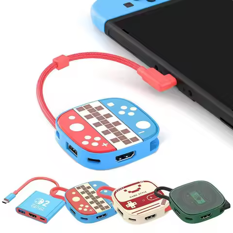 Portable Switch 2 Dock for Nintendo Switch 2 TV Docking Station with 4K HDMI 2.0 USB 3.0 Port & PD C