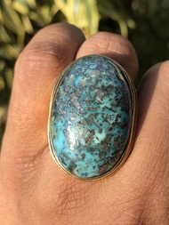 Natural Turquoise Batu Akik Pirus Persia Badar Perak