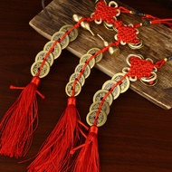 Brass Five Emperor Money with Gourd Pendant Thickened 2.4cm2.8cm Five Emperor Money Pendant Home Cra