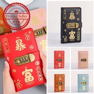 【fuwaw】 Cash Wallet With Combination Lock Large Capacity Password Money Storage Book Password Lock C