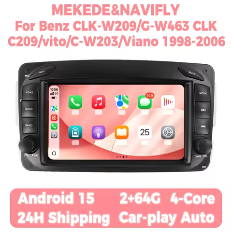 For Benz CLK W209 W463 C209 vito W203 1998-2006 Android 15 Car Radio Wireless CarPlay Android Auto M