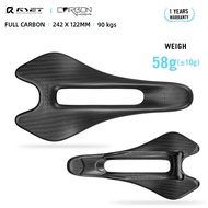 RYET Ultralight 58g Full Carbon Saddle 3K Weave Oval 6.5X8.5(mm), 242/122 (mm)  Saddle for Road moun