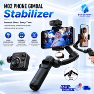 M02 Phone Gimbal Stabilizer 3-Axis Support with Fill Light AI Tracker Remote Control Gimbal Tripod F