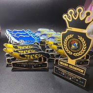 Akrilik Custom Piala Trophy Tema Ikan Chana Kontes Bisa Request