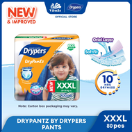 [UPGRADED] Drypers DryPantz Baby Diapers M58/ L48 / XL42 / XXL36/XXXL20/XXXXL18 (4 Packs) - Bubble S