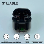 【Hot item】 Syllable Yx06 Transparent Design Tws Earphones True Wireless Stereo Earbuds Headset 5 Hours Syllable Yx06