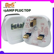OPS Quality SIRIM Fused Plug Top OPS323 13AMP Fuse Cover Nut 3 Pin Plug Top Electric Adaptor Kepala 