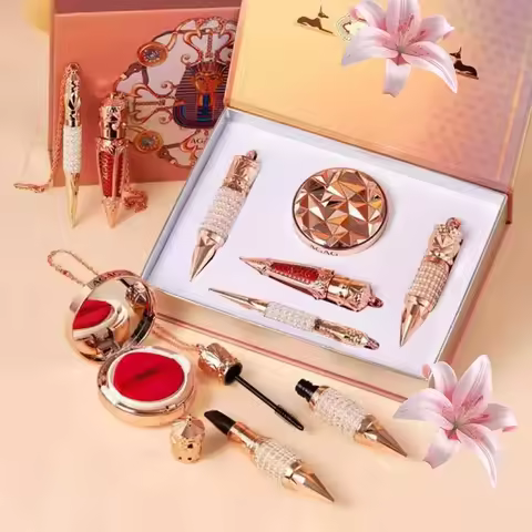 NEW Cosmetic Makeup Set Air Cushion Finishing Powder Face Powder Pearly Lustre Eyeliner Non-Stick Cu