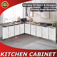 Kabinet dapur bertutup Kitchen Cabinet Set Stainless Steel Gas Stove Sink Storage Locker Cupboard Al