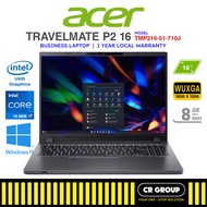 Acer TravelMate P2 16 TMP216-51-710J - Intel Core i7-1355U - Intel UHD Graphics - 8GB DDR4 RAM - 512GB SSD (1Yr Agent)