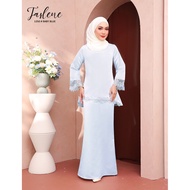 JASLENE KURUNG MODERN (BABY BLUE) MINI KEBAYA PASTEL RAYA BAJU WANITA MURAH LACE PLAIN SATIN