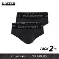 DAPPER แพ็ค 2 ชิ้น กางเกงชั้นในชาย Dapper Ultraflex ทรง Briefs สีดำ