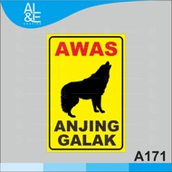 A171 - Acrylic Sign, Acrylic Sticker Beware of Fierce Dogs, Waterproof, Premium and