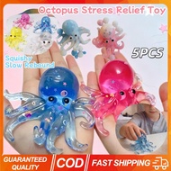 Glitter Octopus Squeeze Toy Slow Rebound Squishy Sugar Stress Relief Ball for Kids Cute Fidget Toy S
