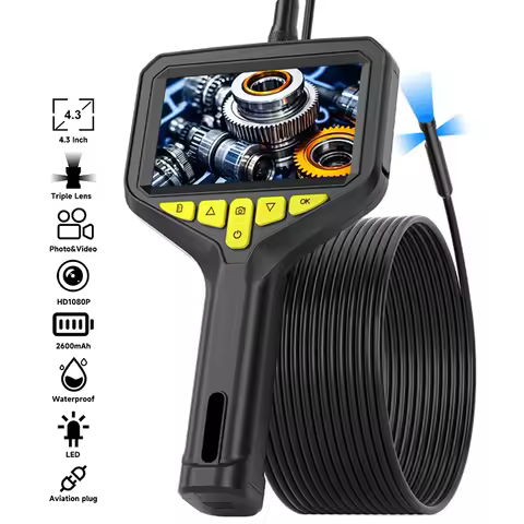 Handheld Endoscope 4.3''Screen AutoFocus Camera HD1080P Single Dual Triple Car Inspection Borescope 