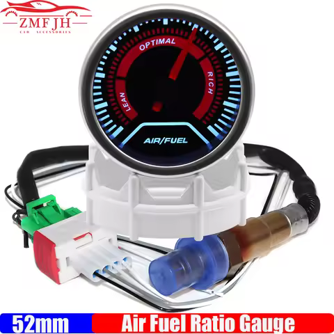 Smoked Lens 2" 52mm Gauge Air Fuel Ratio With Narrowband O2 Oxygen Sensor 0258006028 LED Meter Racin