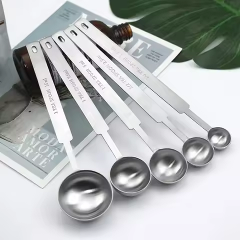 1.25/2.5/3.75/5/7.5/10/15ml Multipurpose Stainless Steel Measuring Spoon Coffee Powder Spice Measure