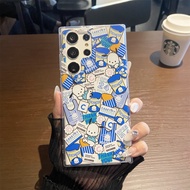 ที่มีที่ยึดมือถือการ์ตูนน่ารัก S25Ultra เคสสำหรับซัมซุงกันกระแทกเมโลดี้ของฉันเคสสำหรับ Galaxy โทรศัพ