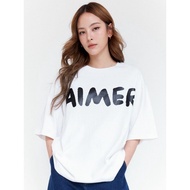 AIMER-Brush Logo Oversized T-Shirt