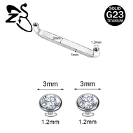 1 PC 12-20Mm đầu móc vào da G23 thép titan Da Diver Slive Chủ Đề Pha Lê Ẩn Trong Bề Mặt Khuyên