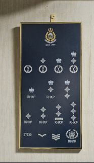 皇家香港警察刺繡階級章掛畫連框