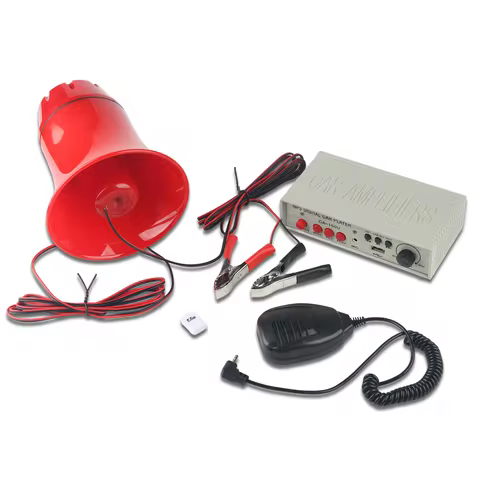 Customizable sound car warning alarm speakers, police siren, amp horn, microphone system, card reade