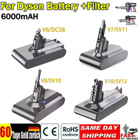 🔋8000mAh suitable for Dyson V6 V7 V8 V10 DC31A DC34B series battery SV03 DC62 SV10 SV11 SV12 SV14 SV