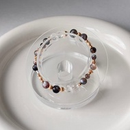 /餘燼/ 正能量 防小人 避邪 財運 星輝骨幹 黑金骨幹 白水晶 手鍊