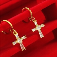 Emas 916 Subang / Anting-anting | Gold 916 Hoop Earring Cross style