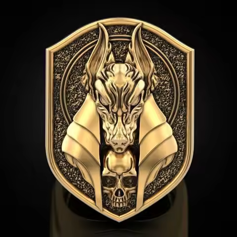 New 2020 The ring of Anubis The Egyptian God of death golring-platedwerewolf ring