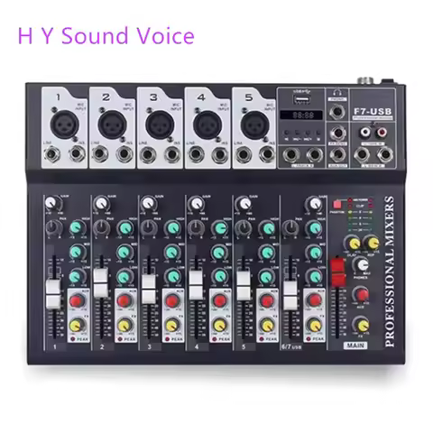 Professional 6 Channels Audio Mixer Console Portable DJ Sound Mixing Audio Mixer with effects Audio 