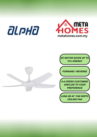 Alpha 5 Blades 40" Fan Width Ceiling Fan COSA (Matt White) EX9-5B/40