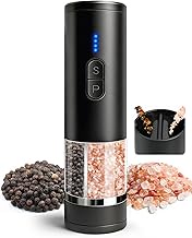 Aotto Electric Salt and Pepper Grinder Set - 2-in-1 Dual-Chamber Automatic Rechargeable USB-C One-Ha