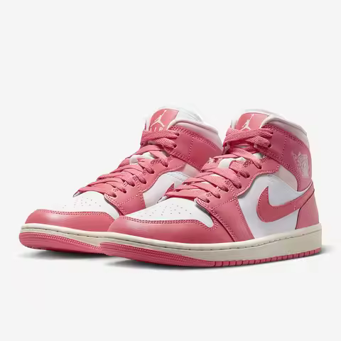 Nike genuine Jordan 1 Mid women's lace up sports casual shoe BQ6472-186