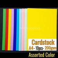 Cardstock A4 200Gsm 10 Assorted Color/Pack Colored Paper Scrapbook Paper